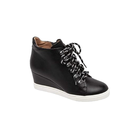 LINEA Paolo Shoes - Linea Paolo FINA Ankle Booties wedge sneaker 8.5 M Black
